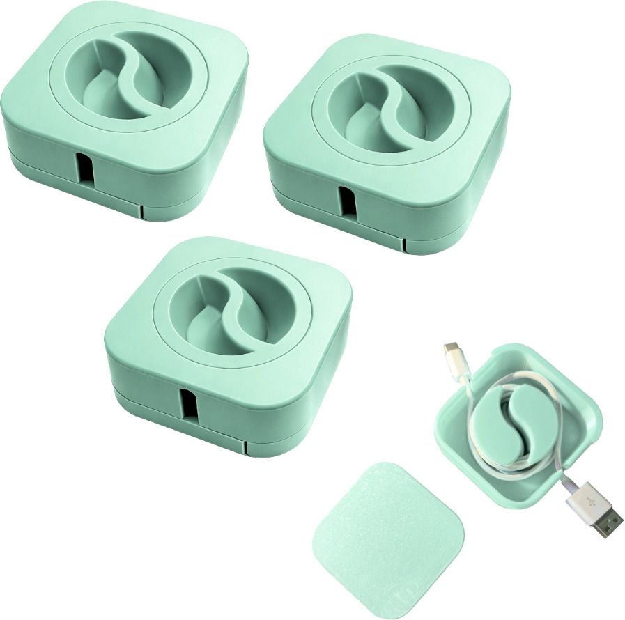 CREATIBL Cable winder Retractable Charging Cable Box Case USB Type C Organizer Box 3 Pcs Earphone Cable Organizer-image-44