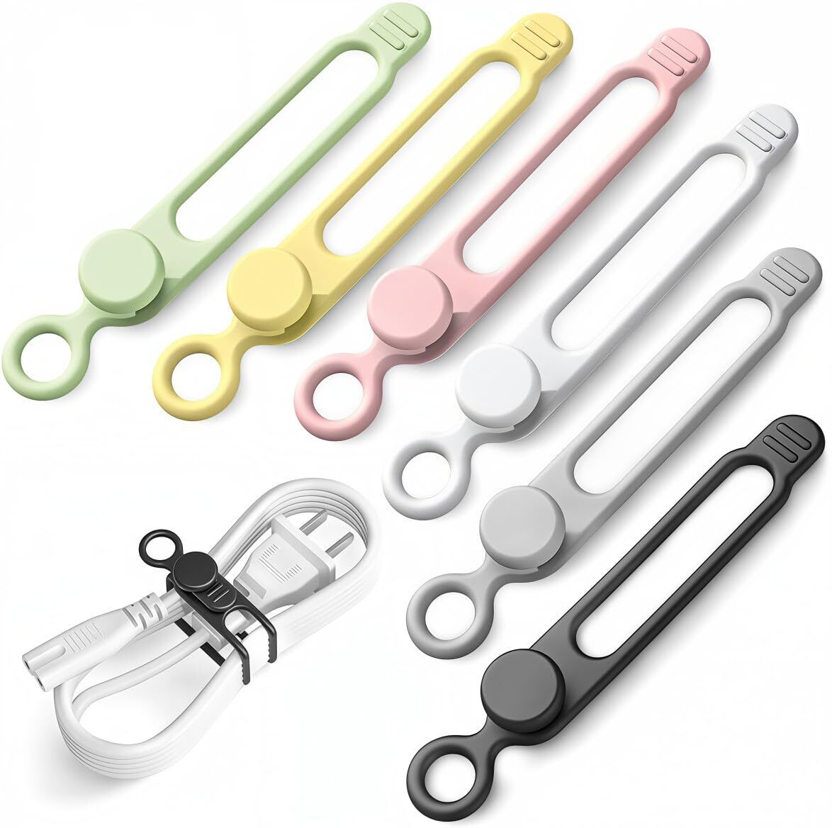 ELEPHANTBOAT Silicone Cable Organiser Pack Set Earphone Cable Organizer-image-25