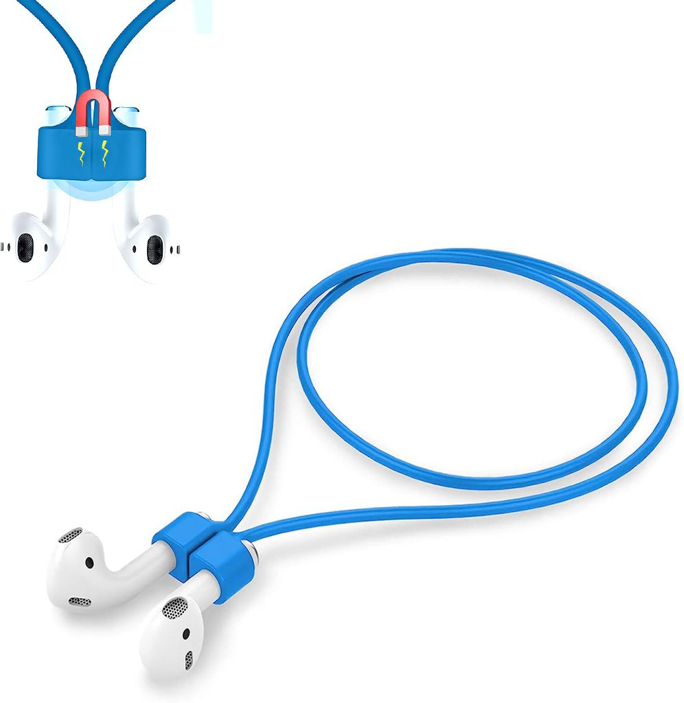 capo Magnetic Anti-Lost Strap Rope Wire Cable Connector String- (Bright Blue)) Earphone Cable Organizer
