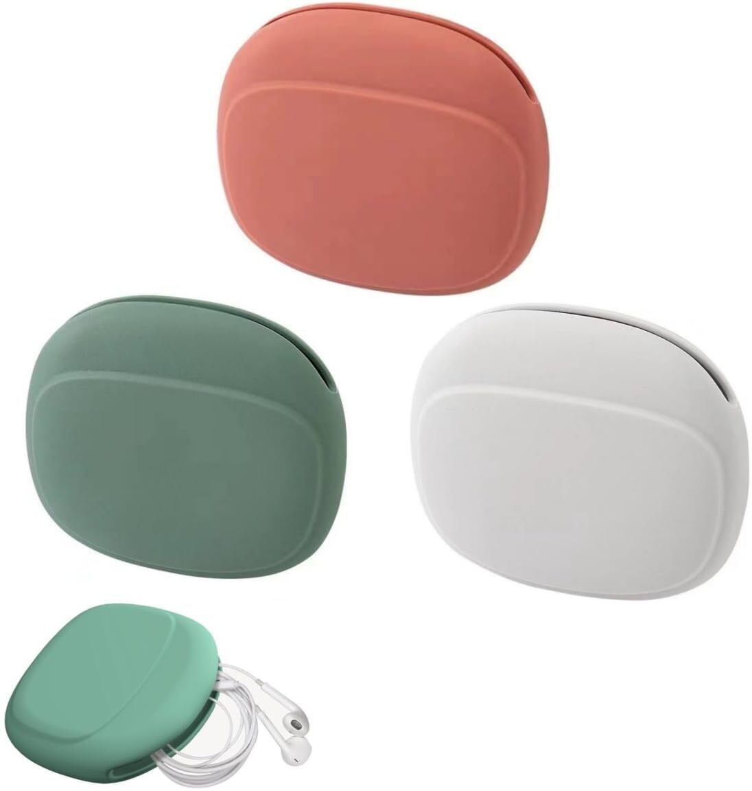 DOXONZ Soft Touch Silicone Portable Mini Travel Pouch Earphone Cable Organizer-image-7