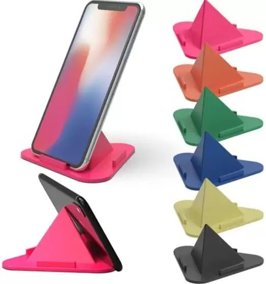 Eshop Portable Three-Sided Triangle Stand Mobile Holder (Pack of 6) Earphone Cable Organizer-image-4