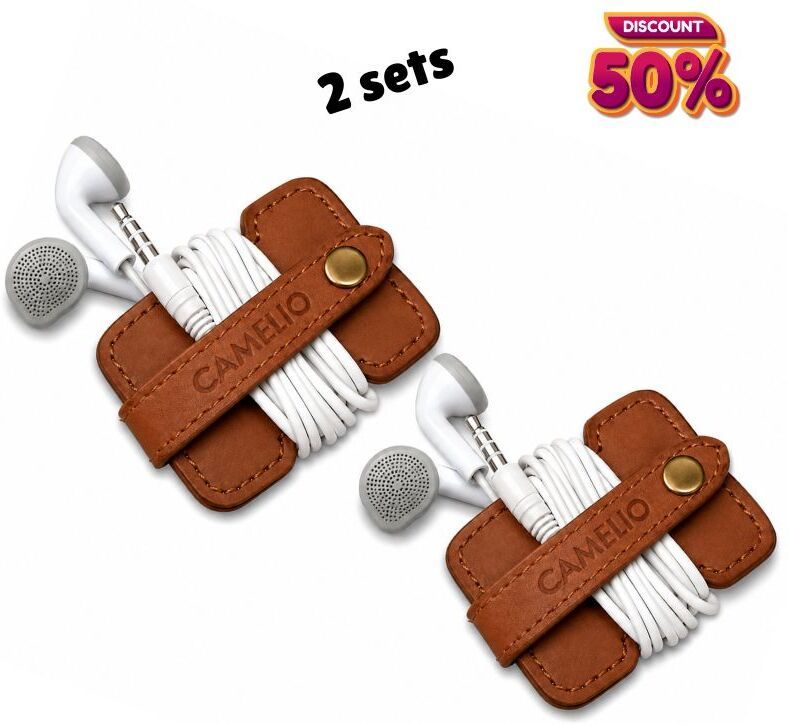 Camelio Leather Flap Cable Wrap for USB Cables and Headphone Wires Earphone Cable Organizer-image-35