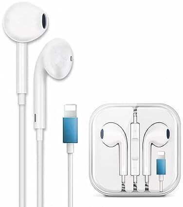 ekram Earphones Earbuds with Wired Lightning Headphones Ear Pods with Microphone Earphone Cable Organizer-image-37