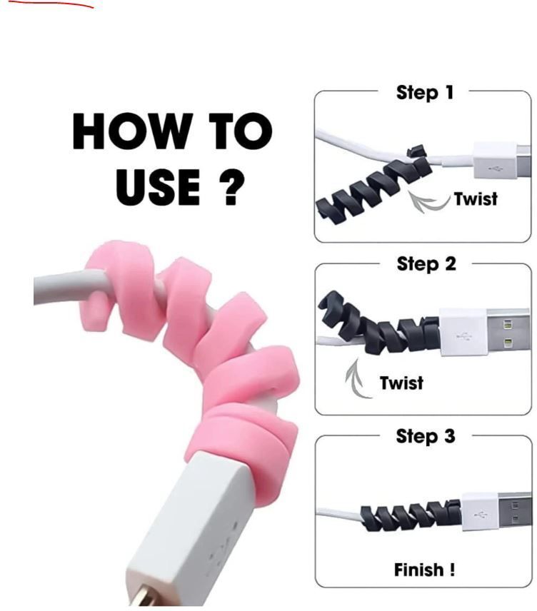 HILAX 24 Pcs Cable Protectors / iPhone cable Protector,wire protector cable drop clip Earphone Cable Organizer-image-3