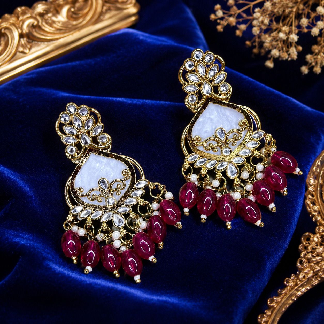 gold-plated designer dangle earrings – ethnic style alloy drops & danglers alloy, silver drops & danglers