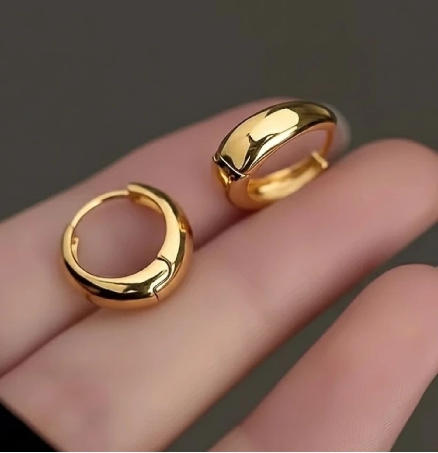 Akansha Valentine Multi Golden Kaju Bali Hoop earrings mens earrings Stainless Steel Hoop Earring, Huggie Earring-picture-6