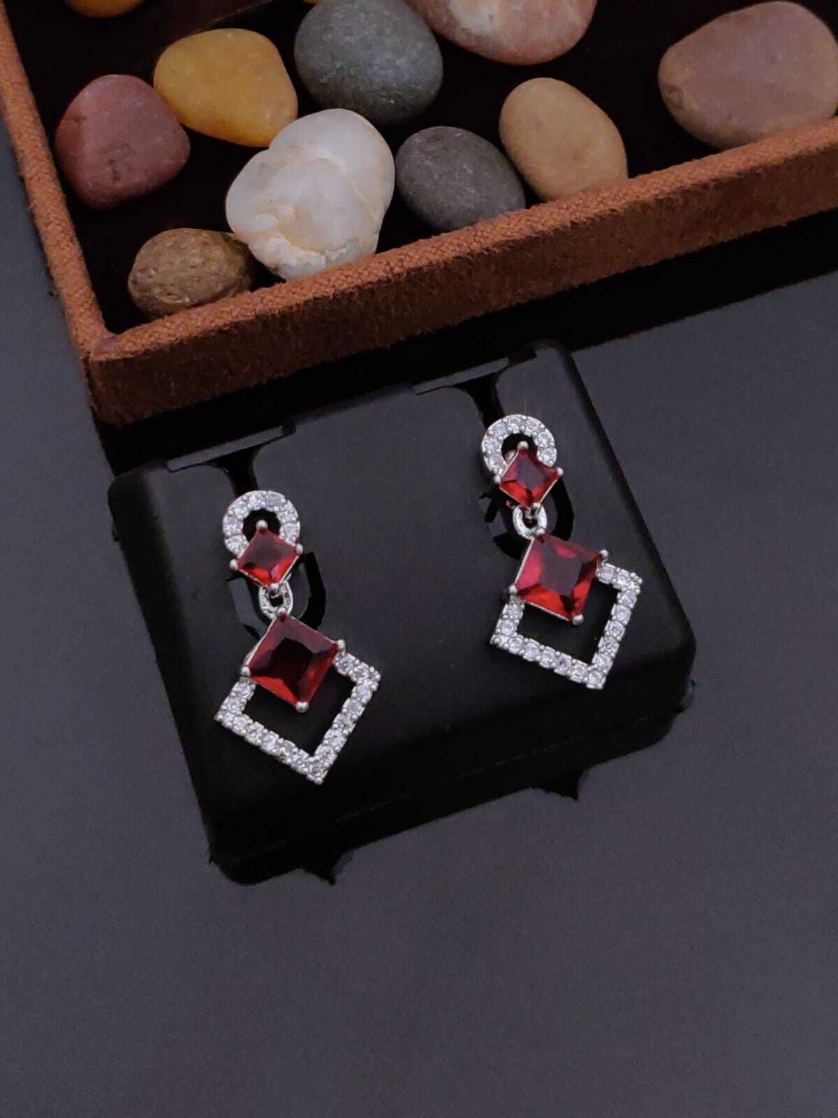 boghra sales Diamond Stud Earrings For Women,Girls Diamond Silver Stud Earring-picture-14