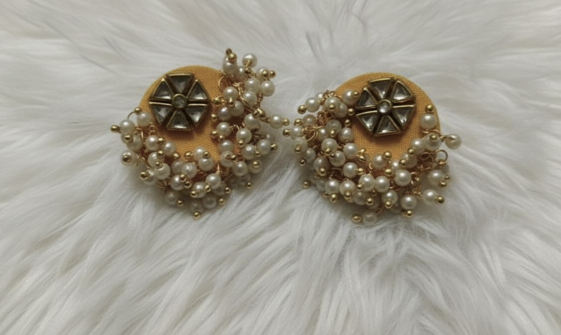 Floral Kundan Stud Earrings Alloy Stud Earring-image-38