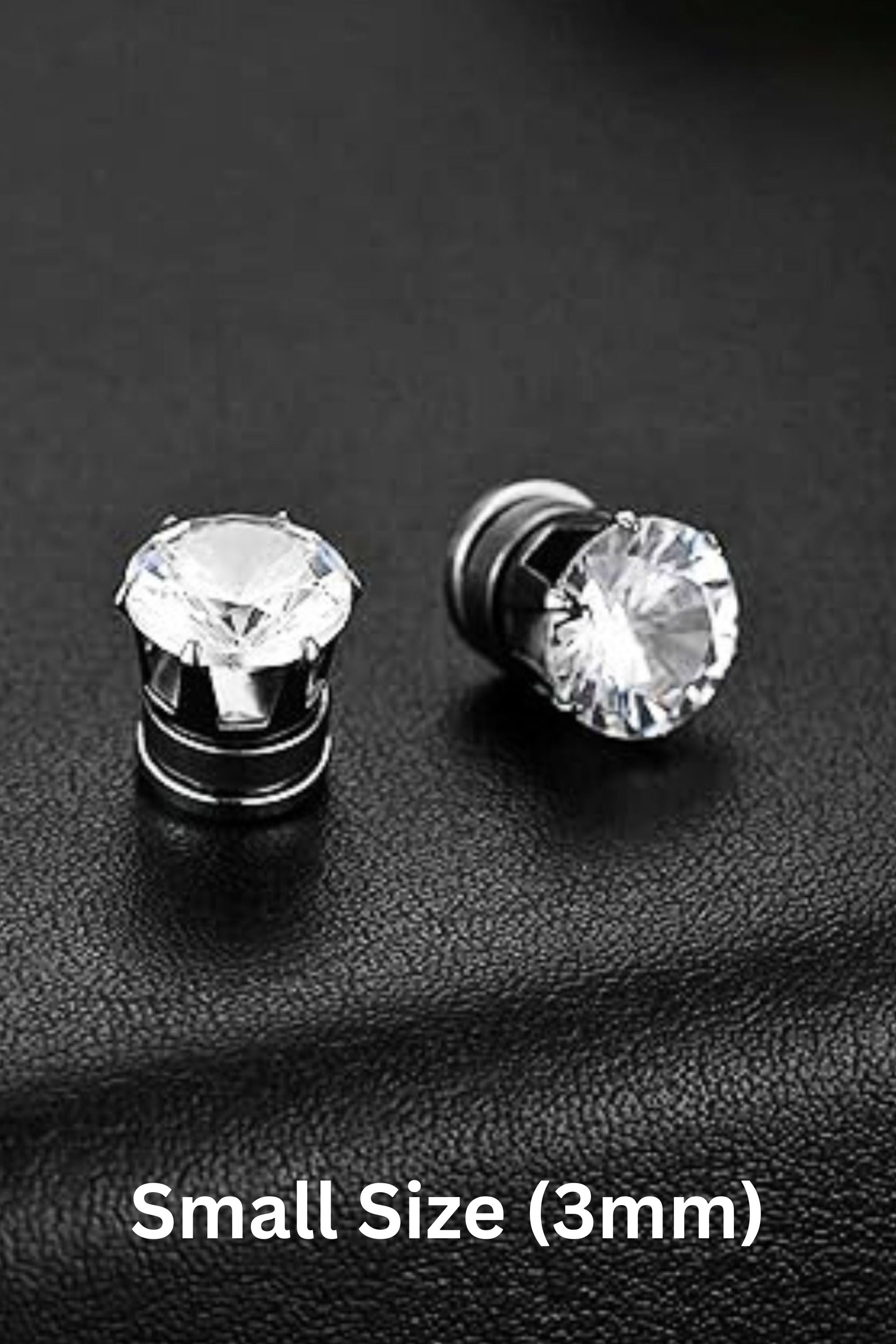 abc Silver Magnetic Cubic Zirconia Stainless Steel Stud Earring-picture-30