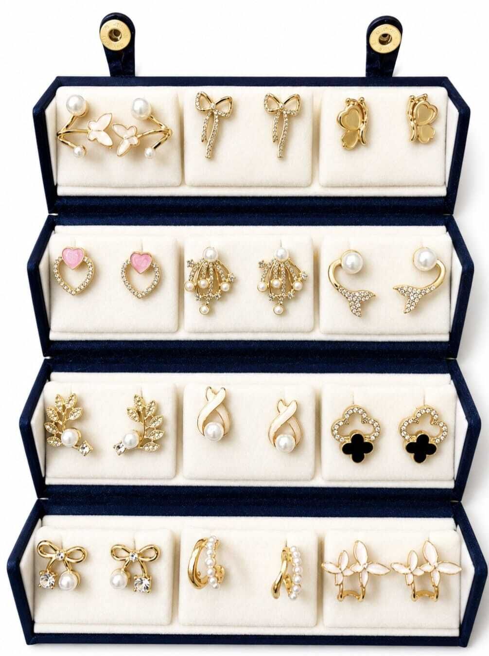 aesthetically rich Golden Charm Alloy Earring Set, Stud Earring-picture-19