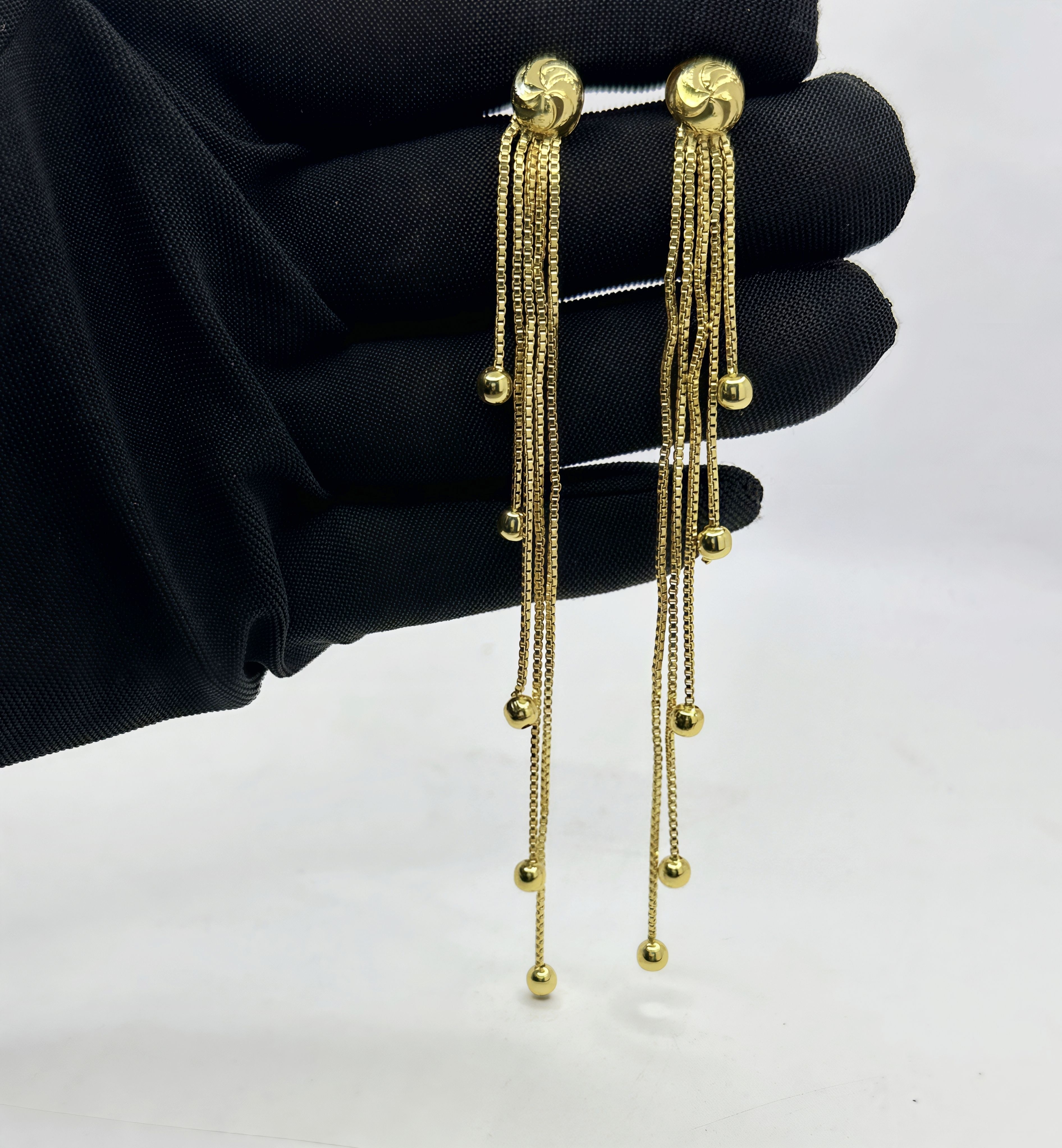 long suidhaga earings for girls 1 gram gold plated Brass Ear Thread-image-28