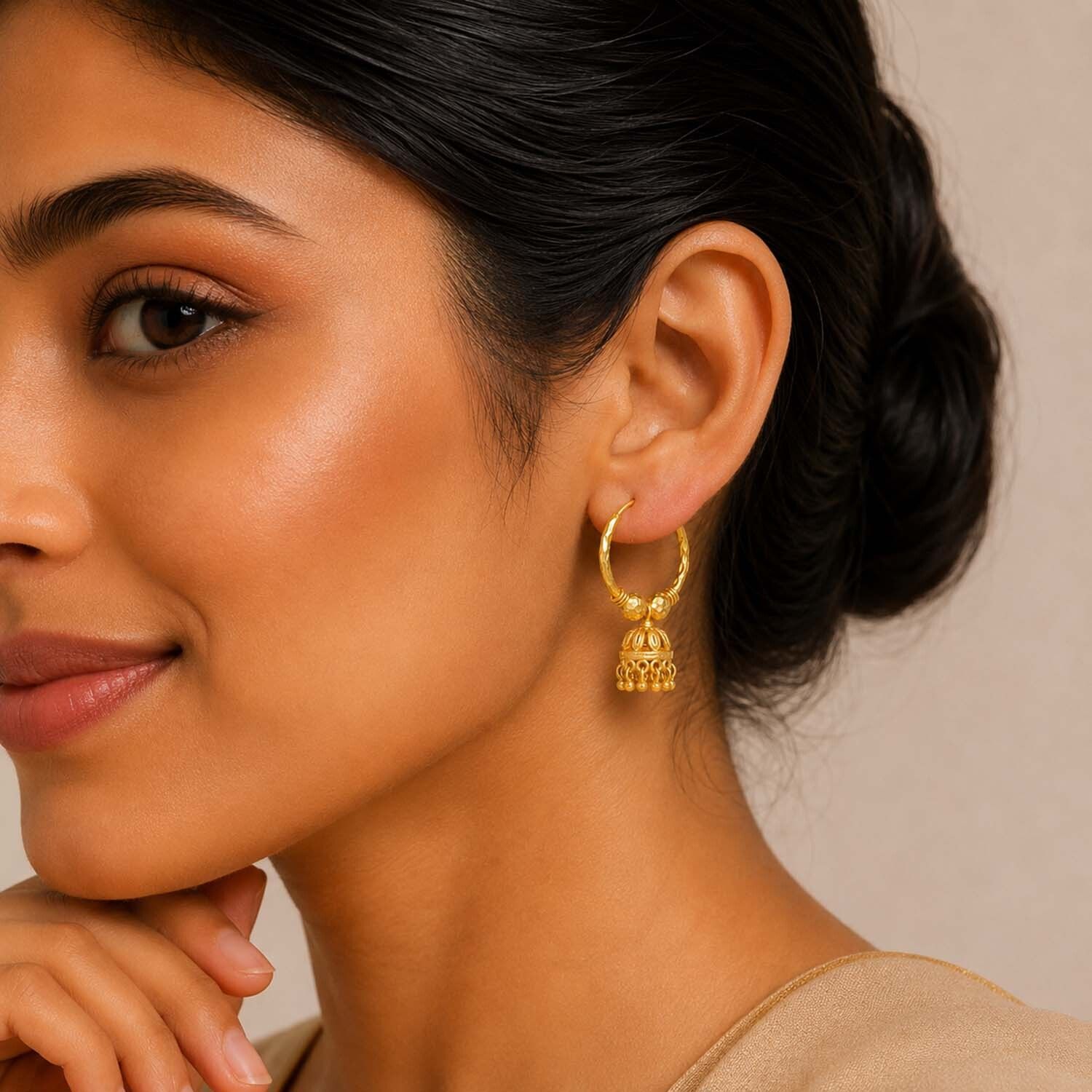 JJM-299-BA.JUMAR-TOPS Metal Jhumki Earring-image-5