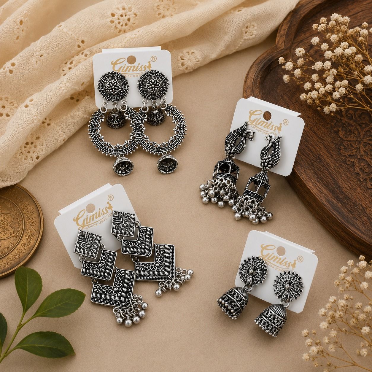 Elegant Colorful Elegance: Ethnic Earrings with Stone Embellishments Alloy Drops & Danglers, Hoop Earring, Jhumki Earring, Stud Earring, Rhinestone Studs-image-29