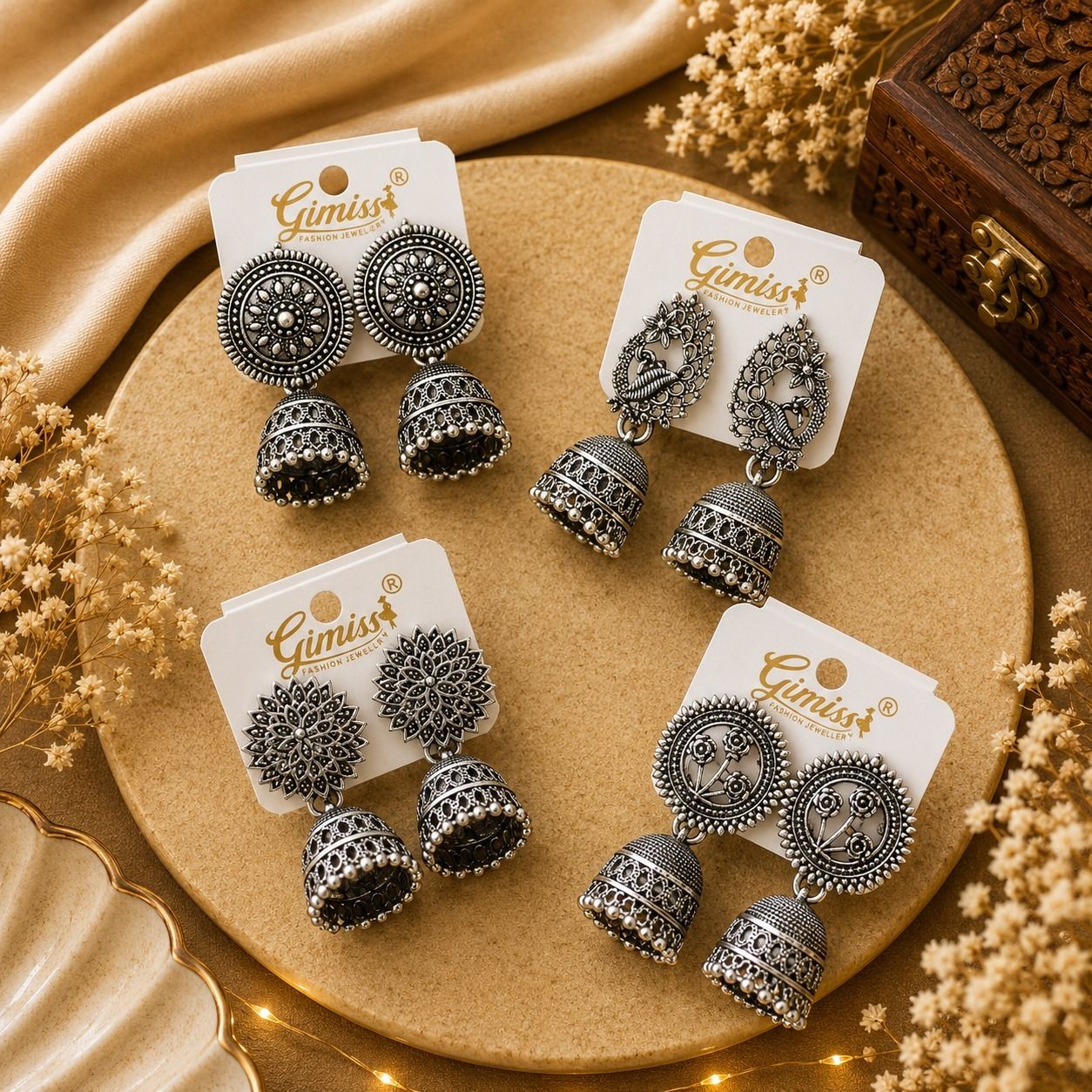 Elegant Colorful Elegance: Ethnic Earrings with Stone Embellishments Alloy Drops & Danglers, Hoop Earring, Jhumki Earring, Stud Earring, Rhinestone Studs-image-31