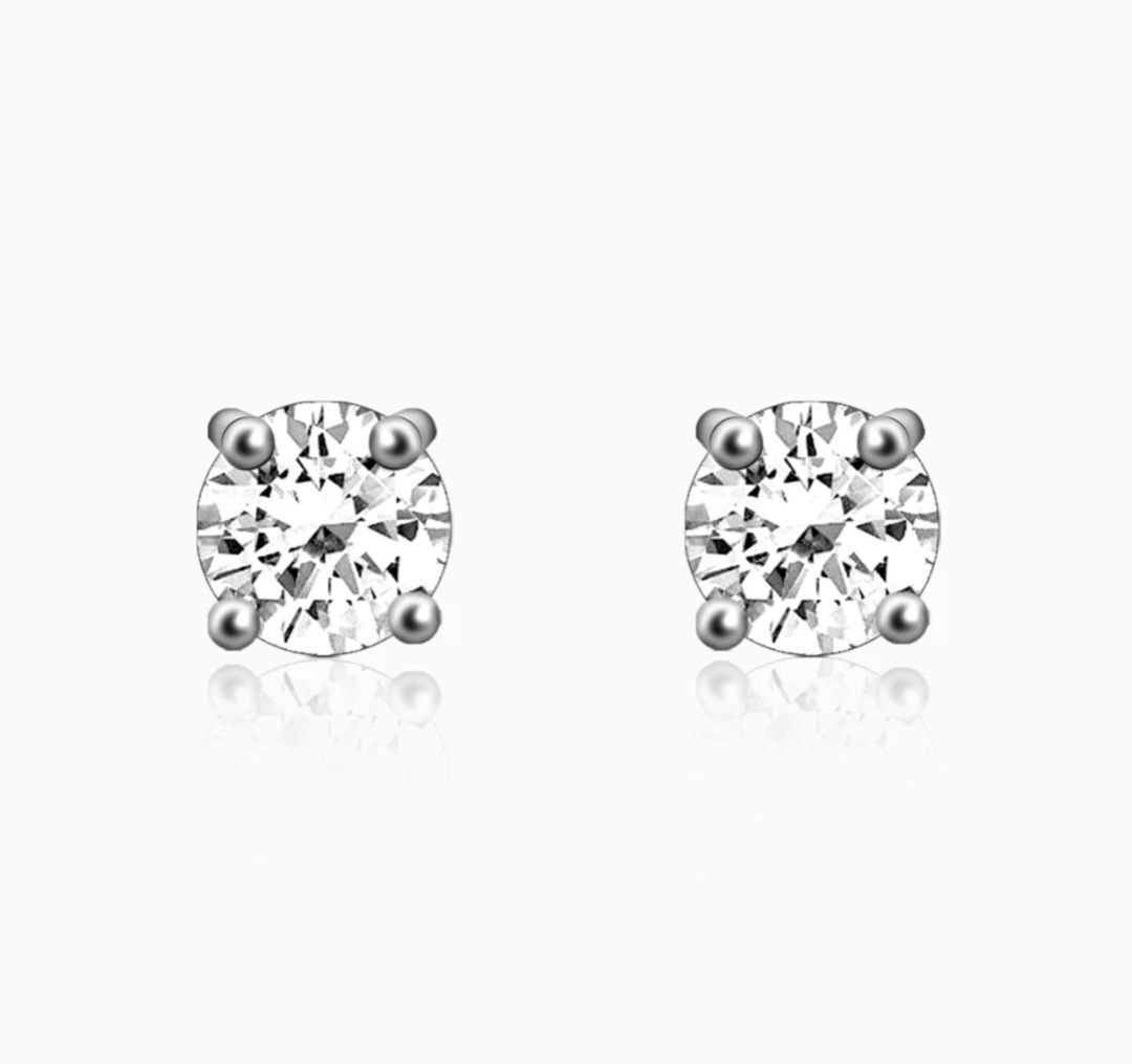 STERLING SILVER STUDS Zircon Sterling Silver Stud Earring