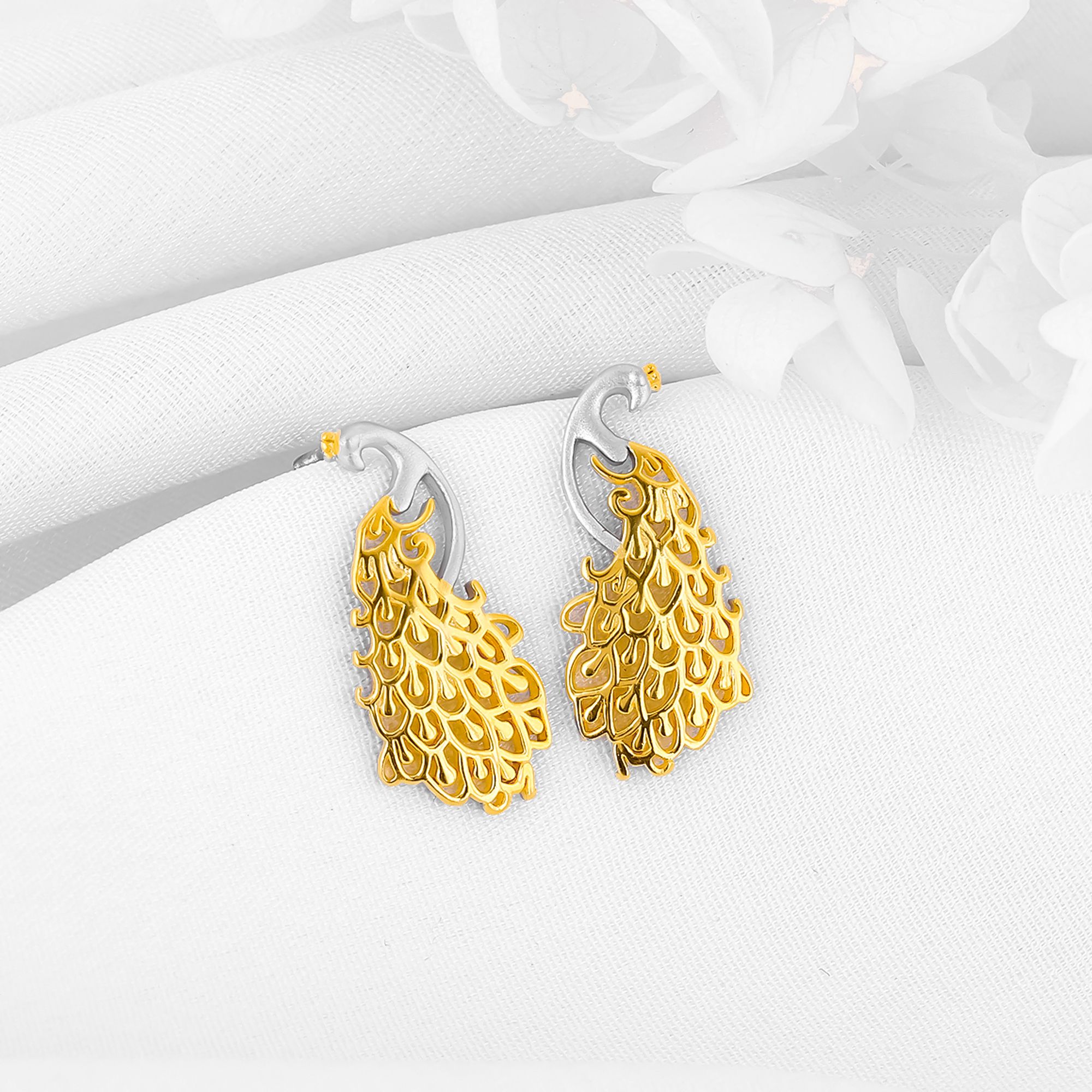 giva 925 Silver Golden Peacock Earrings for Women Zircon Sterling Silver Stud Earring-picture-34