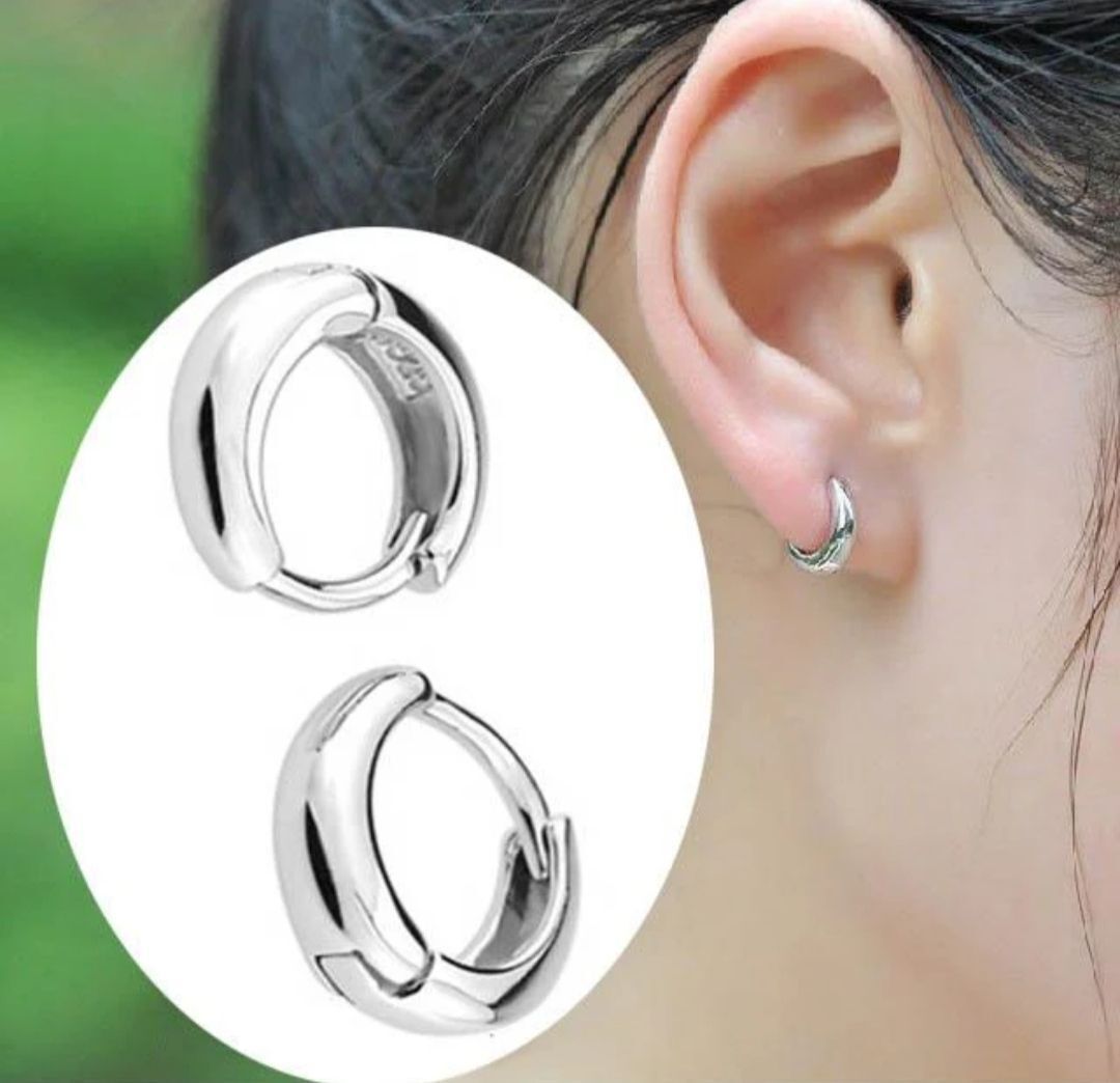Trendy Silver Unisex Hoop Earrings Alloy Hoop Earring-image-30