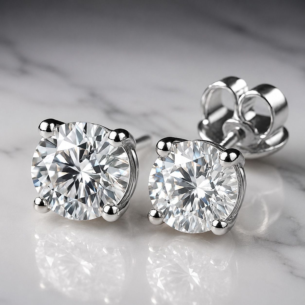 deepvan design 92.5 Silver Plated Round Soli 6MM Solitaire Earring Set Zircon Silver Stud Earring-picture-35
