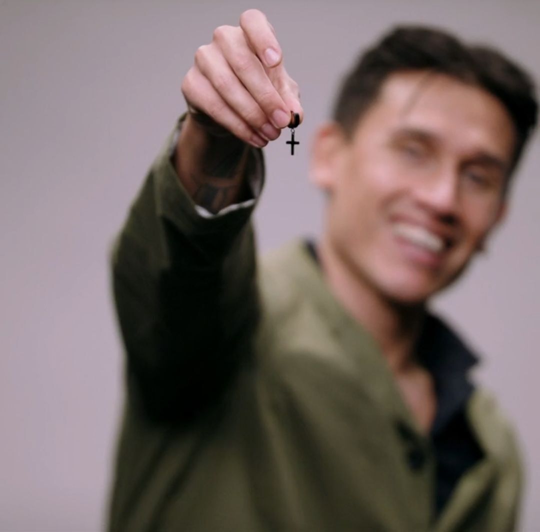 Vedansh Enterprises Stylish Titanium Plated Cross Earring Stainless Steel Hoop Earring