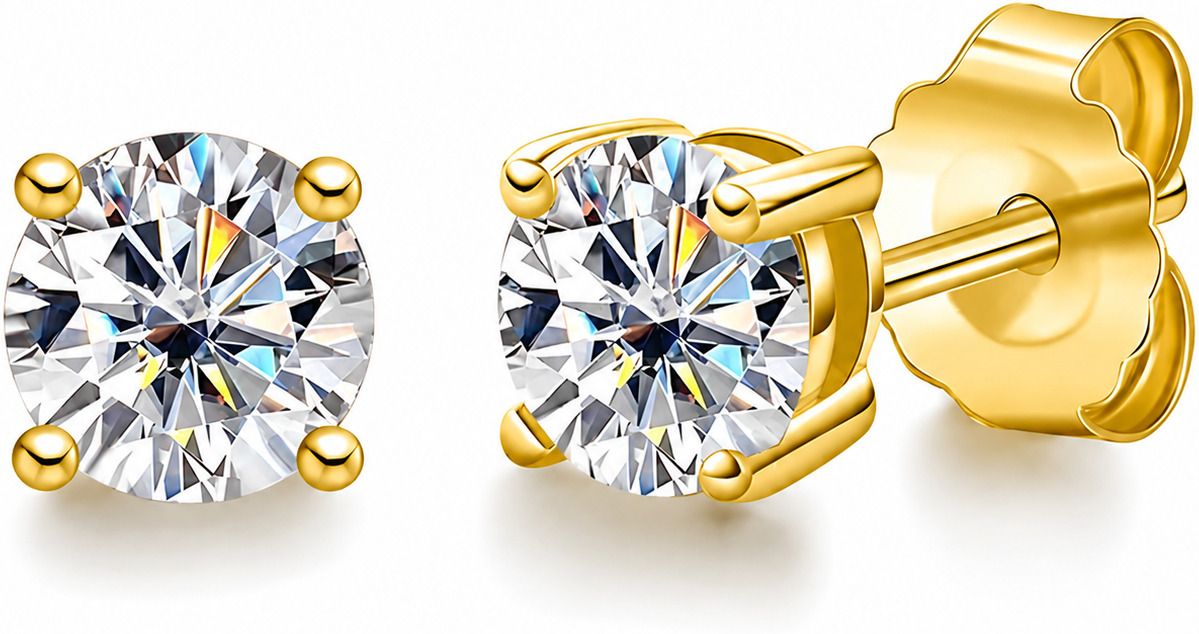 deepvan design 92.5 Silver Plated Round Soli 6MM Solitaire Earring Set Zircon Silver Stud Earring-picture-12