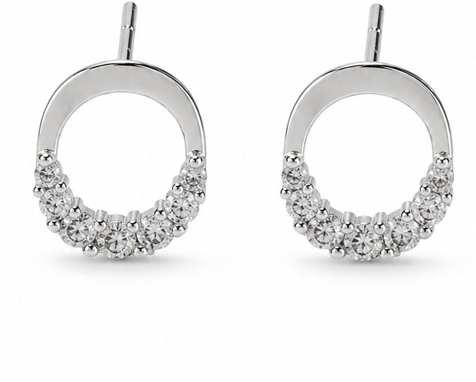 925 Silver Earrings Cubic Zirconia Sterling Silver Stud Earring-image-1
