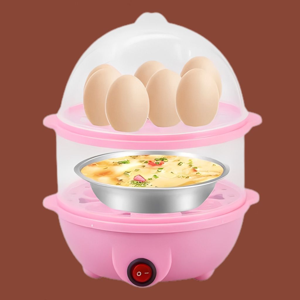 Compact Egg Boiler Appliance for Home Kitchen Healthy Breakfast Portable Double Layer Food Steamer for Everyday Kitchen Cooking Egg Cooker-image-45