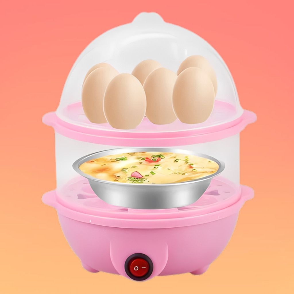 Dual Layer Egg Boiler with Practical Steam Bowl for Daily Cooking Kitchen Egg Cooker with Double Layer Steam Rack and Bowl Included Egg Cooker-image-10