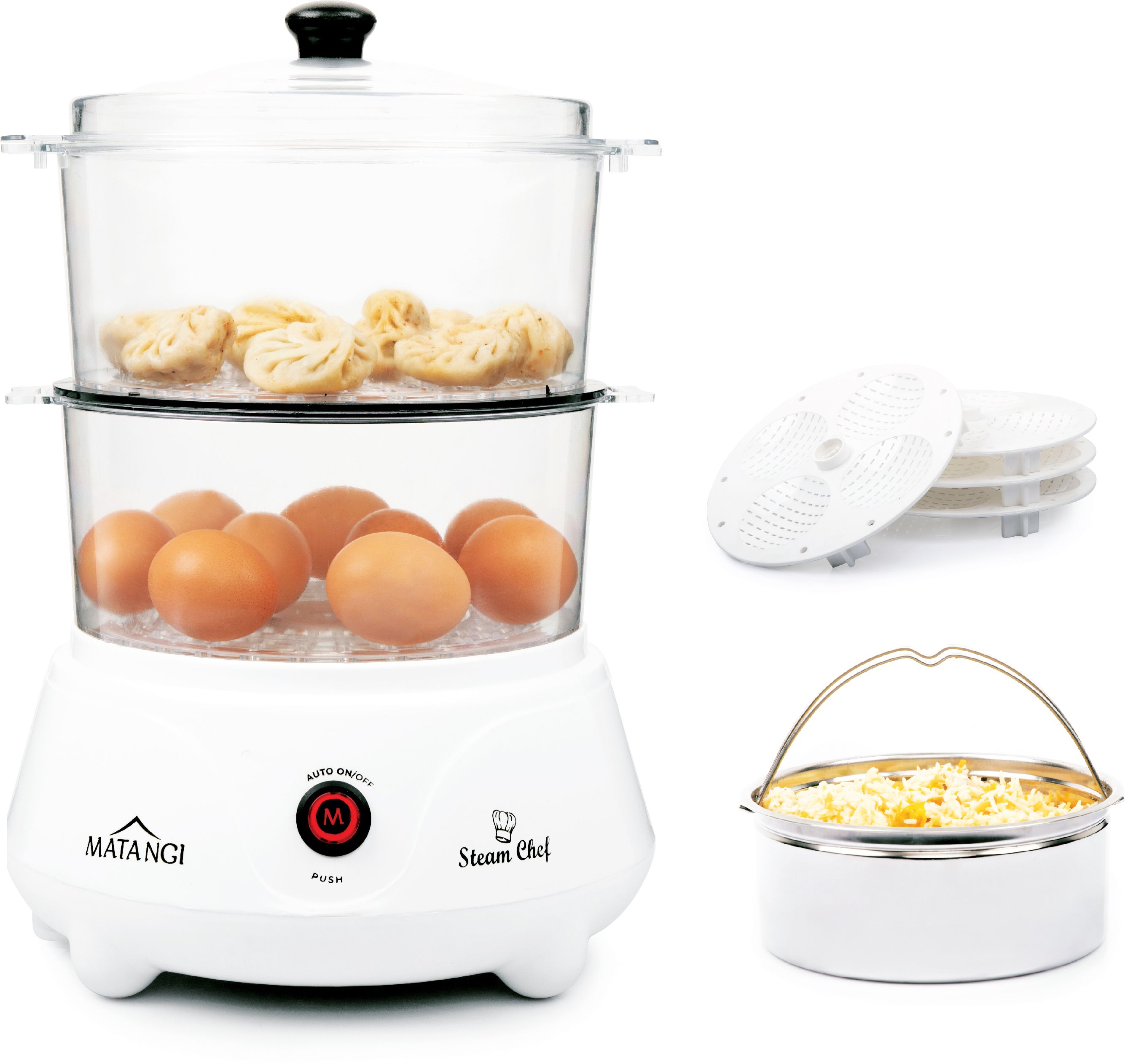 Multi Purpose 2 Layer (Idli Attachments , Rice Bowl) Food Steamer