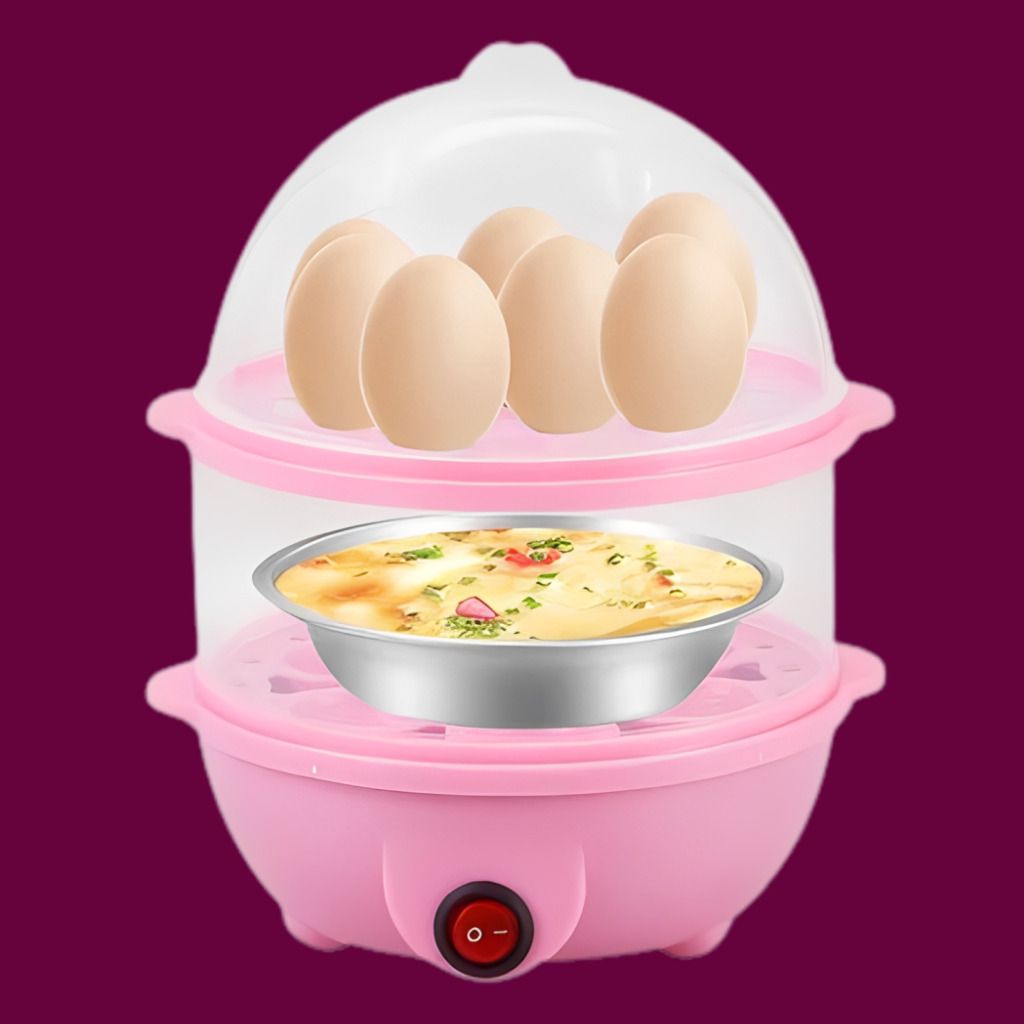 Double Layer Electric Steam Cooker for Healthy Family Breakfast Convenient Egg Cooker with Stainless Bowl for Healthy Meal Making Egg Cooker-image-31