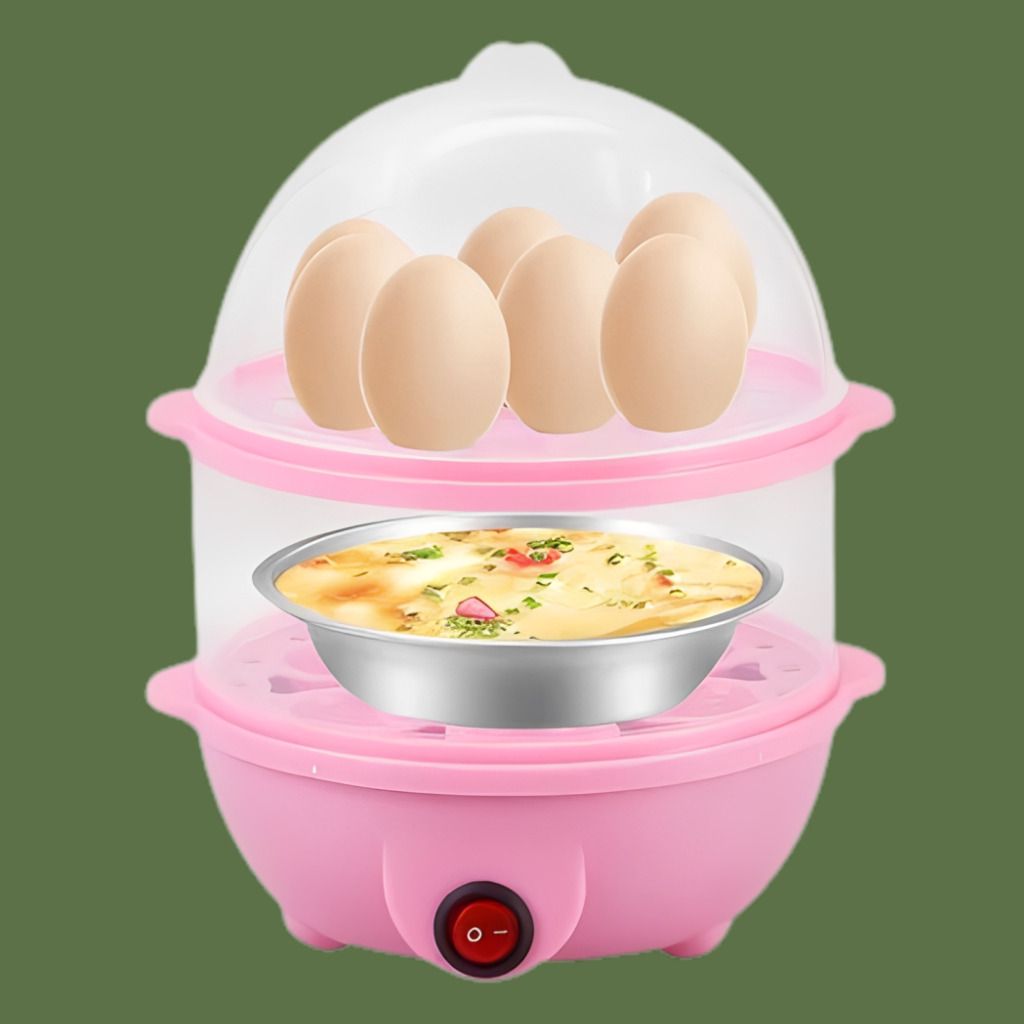 Double Layer Egg Cooking Machine with Stainless Steel Steam Bowl Electric Egg Boiler with Transparent Lid for Easy Cooking View Egg Cooker-image-6