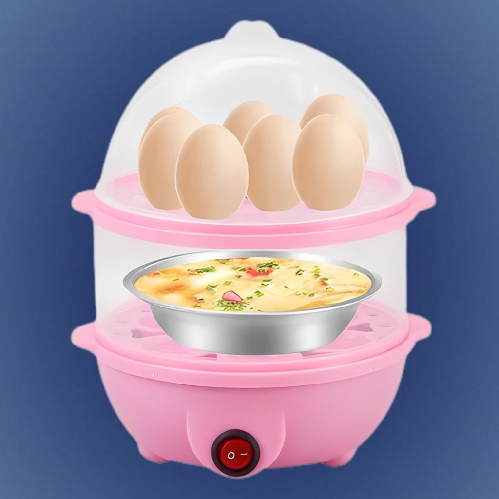 rdomi Smart Electric Egg Boiler with Dual Steam Layer for Healthy Breakfast Electric 2 Layer Egg Boiler and Food Steamer with Stainless Steel Bowl Egg Cooker-picture-31