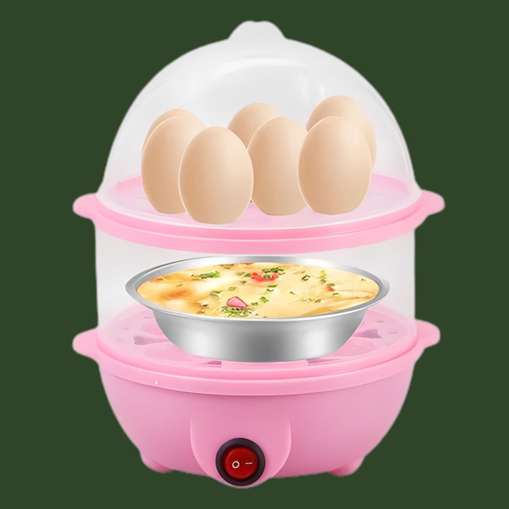 rdomi Smart Egg Cooker with Dual Level Cooking System for Family Kitchen Multi Layer Food Steamer with Egg Cooking and Heating Bowl Feature Egg Cooker-picture-29