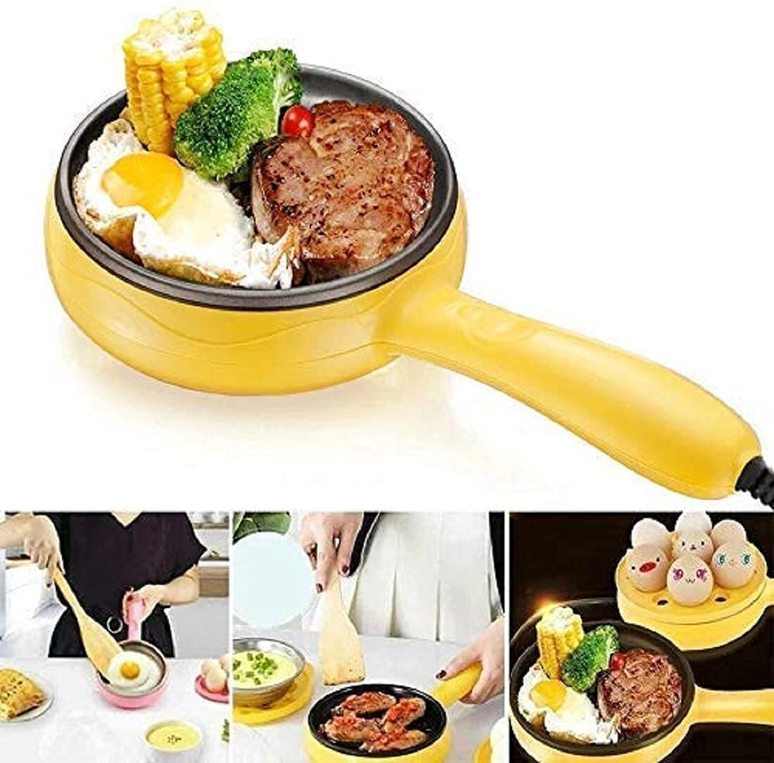 madhuram enterprise 2 in 1 Electric Egg Boiling Steamer Egg Frying Pan Egg Boiler Electric Automatic Off with Egg Boiler Machine Non-Stick Electric Egg Frying Pan Egg Cooker image 1