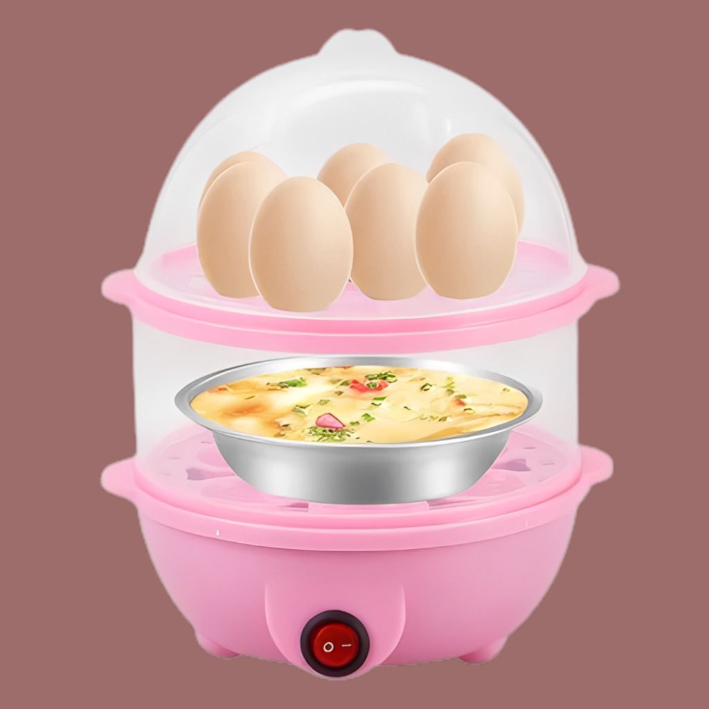 Electric Breakfast Cooker with Dual Layer Egg Steam Tray Electric Egg Cooker with Healthy Steam Cooking Features Egg Cooker-image-41