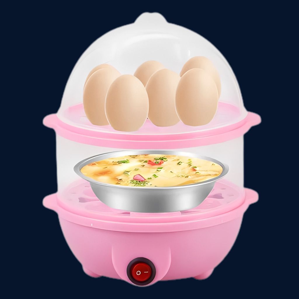 Compact Electric Food Steamer with Efficient Heating Plate Multi Function Kitchen Egg Boiler with Steam Rack Design Egg Cooker-image-15