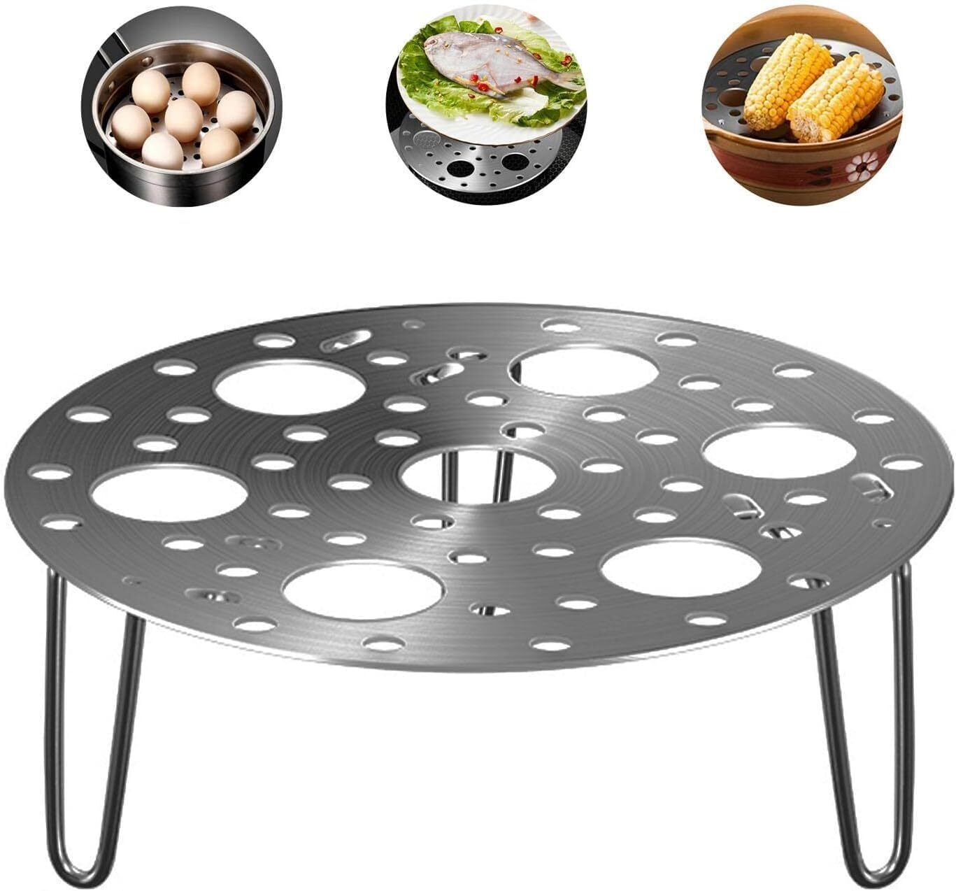 mungat Multipurpose Heatproof Stainless Steel Round Egg Steamer Trivet Insert Rack For Pressure Cooker Pans Egg Cooker-picture-32