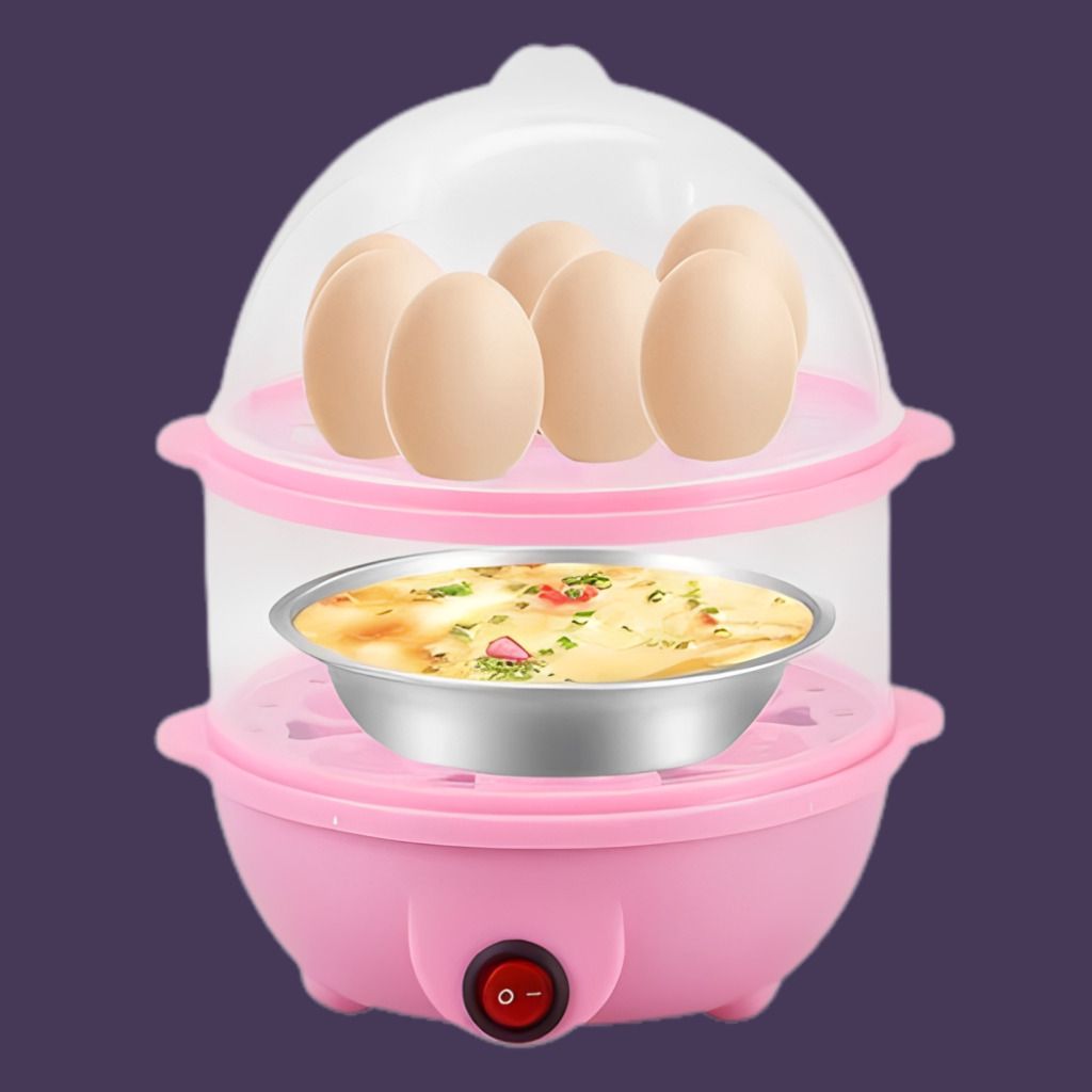 rdomi Kitchen Egg Boiler Appliance with Transparent Lid and Steam Function Automatic Egg Boiler with Dual Layer Cooking and Steam Function Egg Cooker-picture-8