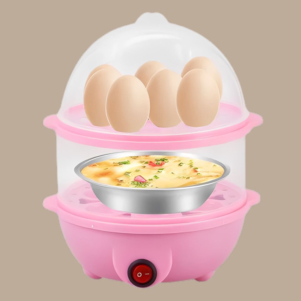 Egg Cooker with Double Steam Tray for Daily Breakfast Preparation Double Layer Egg Cooker with Food Warming and Steaming Capability Egg Cooker-image-30