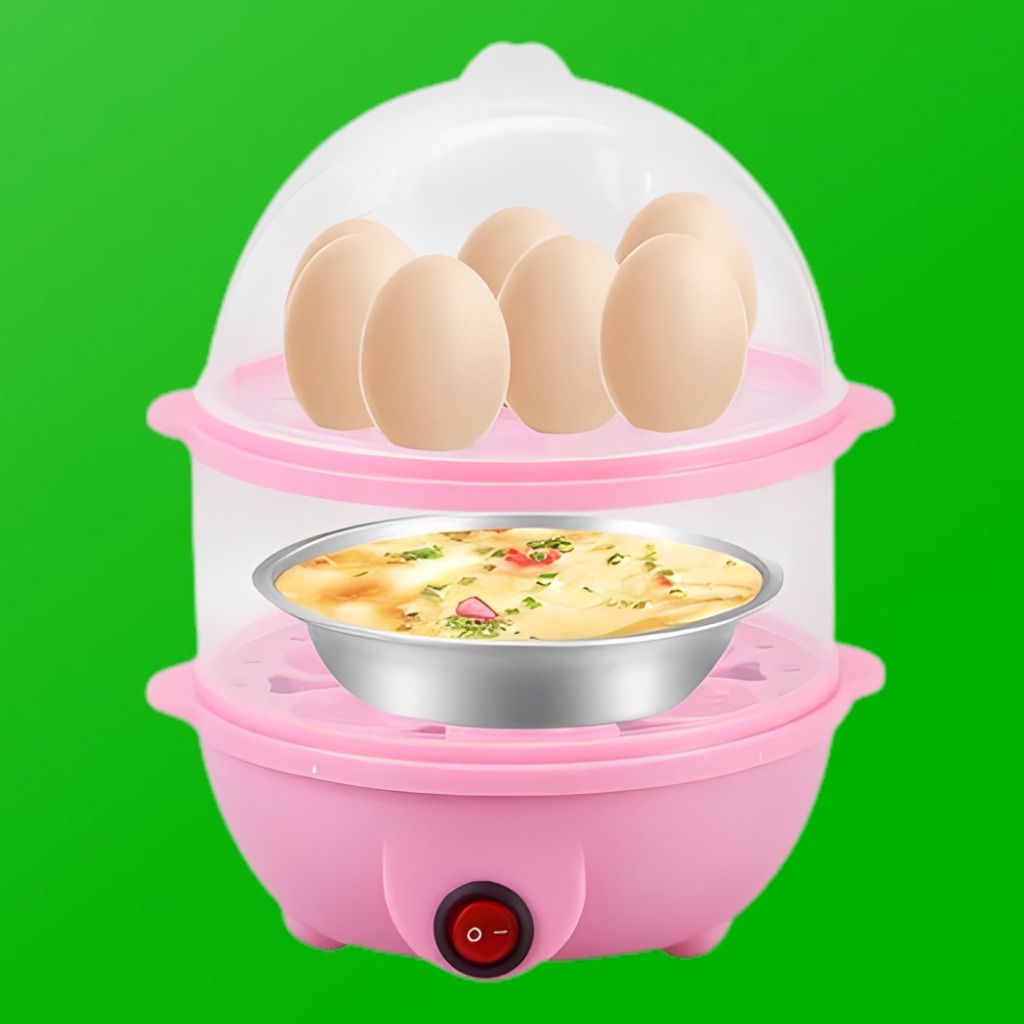 reditex Kitchen Egg Cooker with Double Tray Steam Cooking Design Egg Cooker with Steam Bowl and Transparent Cooking Lid Cover Egg Cooker-picture-28