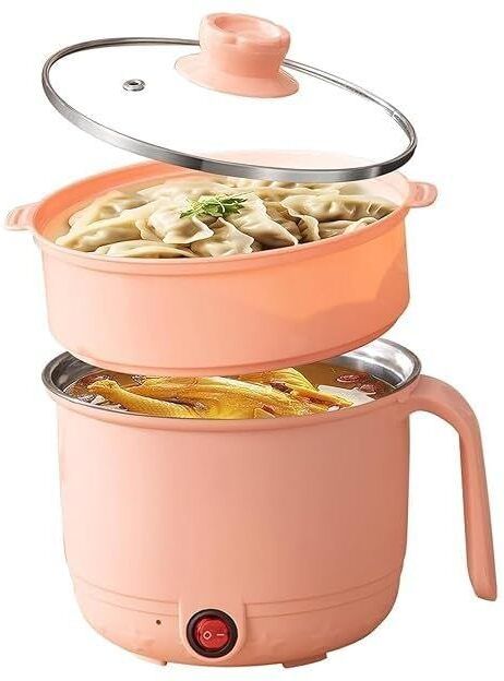 dfasion 1.5L Electric Hot Pot with Steamer Basket, Multi-Purpose Cooker e37710 Egg Cooker-picture-2