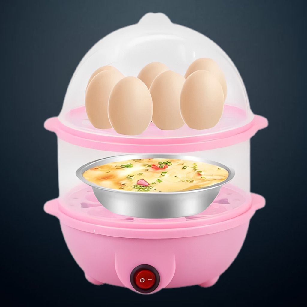 rdomi Kitchen Steam Egg Boiler with Stainless Steel Bowl Design Kitchen Egg Boiler with Transparent Lid and Steam Bowl Egg Cooker-picture-42