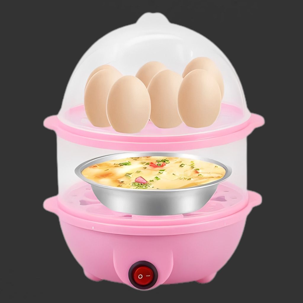 Egg Boiler Appliance with One Touch Control and Steam Bowl Feature Compact Electric Food Steamer with Egg Rack and Stainless Bowl Egg Cooker-image-37