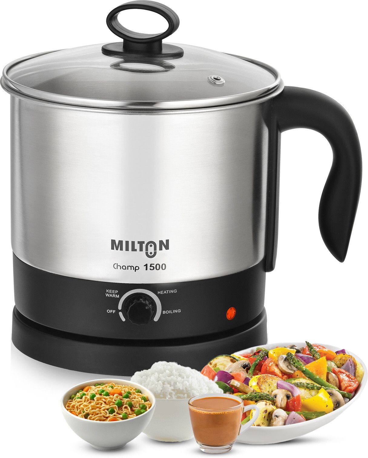 Champ 1500 Multi Cooker Egg Boiler with 5 Egg Tray | Electric Rice Cooker | 3 Boiling Modes | Stainless Steel Egg Cooker-image-35