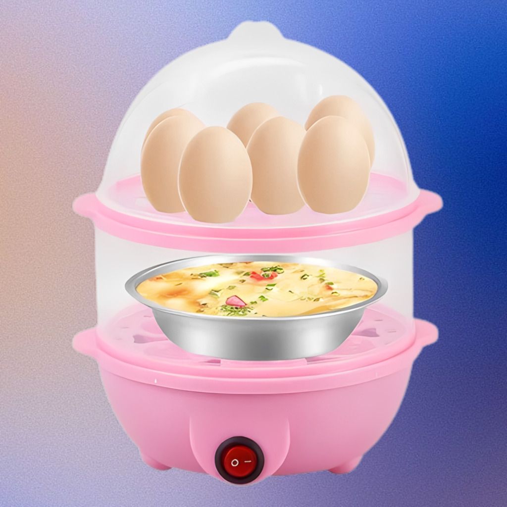 Electric Egg Cooker with Durable Body and Healthy Steam Performance Compact Egg Steaming Appliance with Double Rack Cooking Design Egg Cooker-image-38