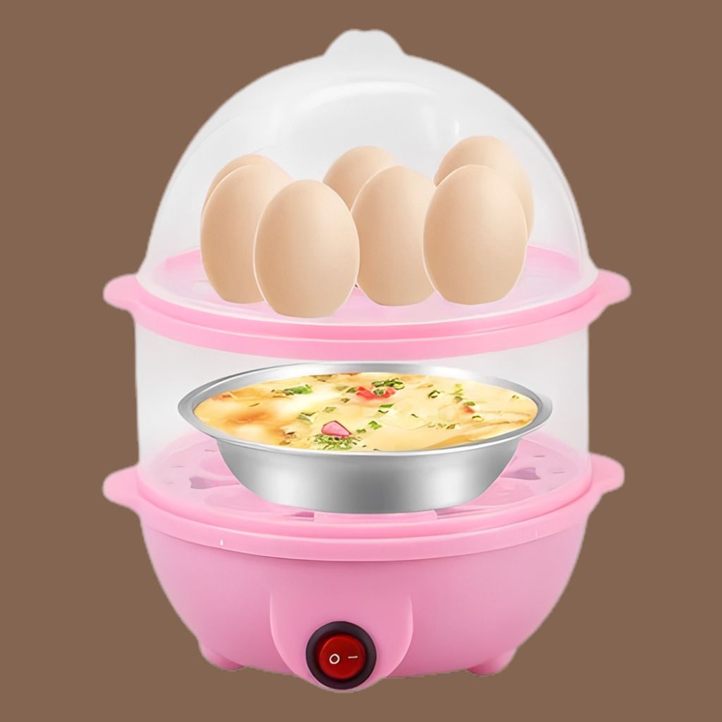 Electric Multi Layer Egg Boiler with Practical Cooking Accessories Egg Cooking Machine with Double Layer Rack and Easy Power Switch Egg Cooker-image-20