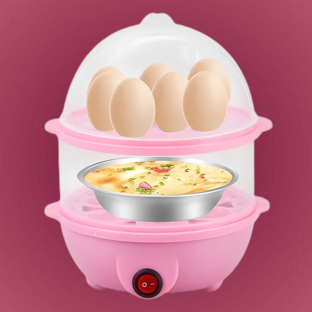 reditex Portable Double Layer Steam Cooker for Everyday Kitchen Use Electric Egg Boiler with Convenient One Touch Operation Switch Egg Cooker-picture-10