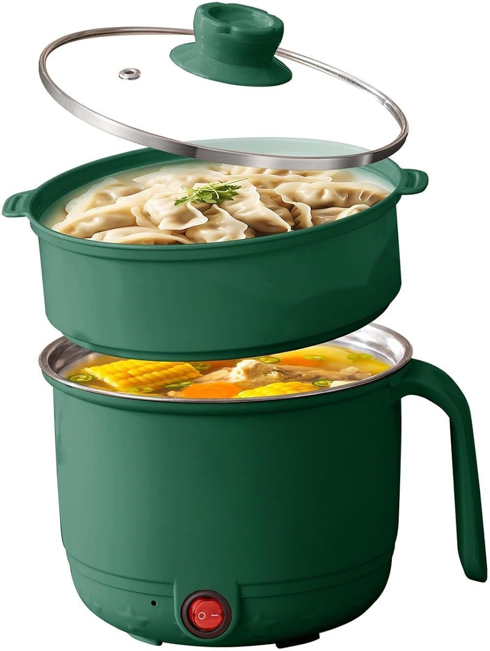 dfasion 1.5L Electric Hot Pot with Steamer Basket, Multi-Purpose Cooker e37713 Egg Cooker-picture-5
