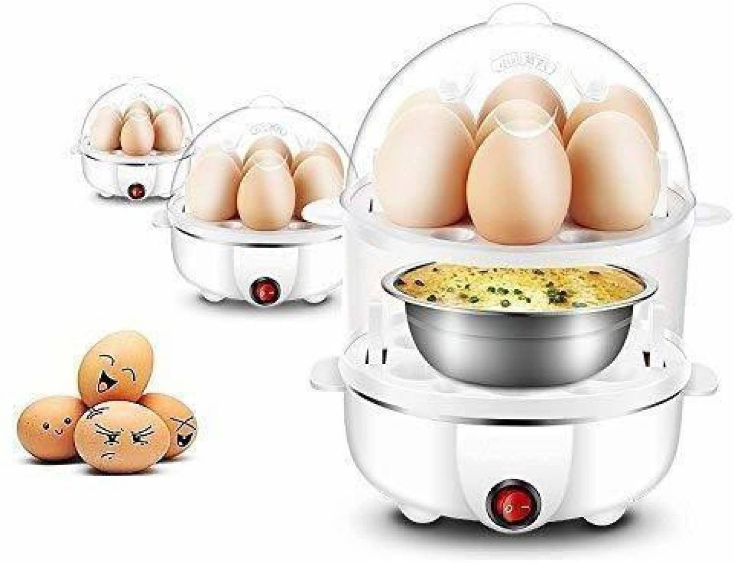 2 layer Double Layer Egg Boiler and Steamer for Home | Boiled Egg Cooker-image-2