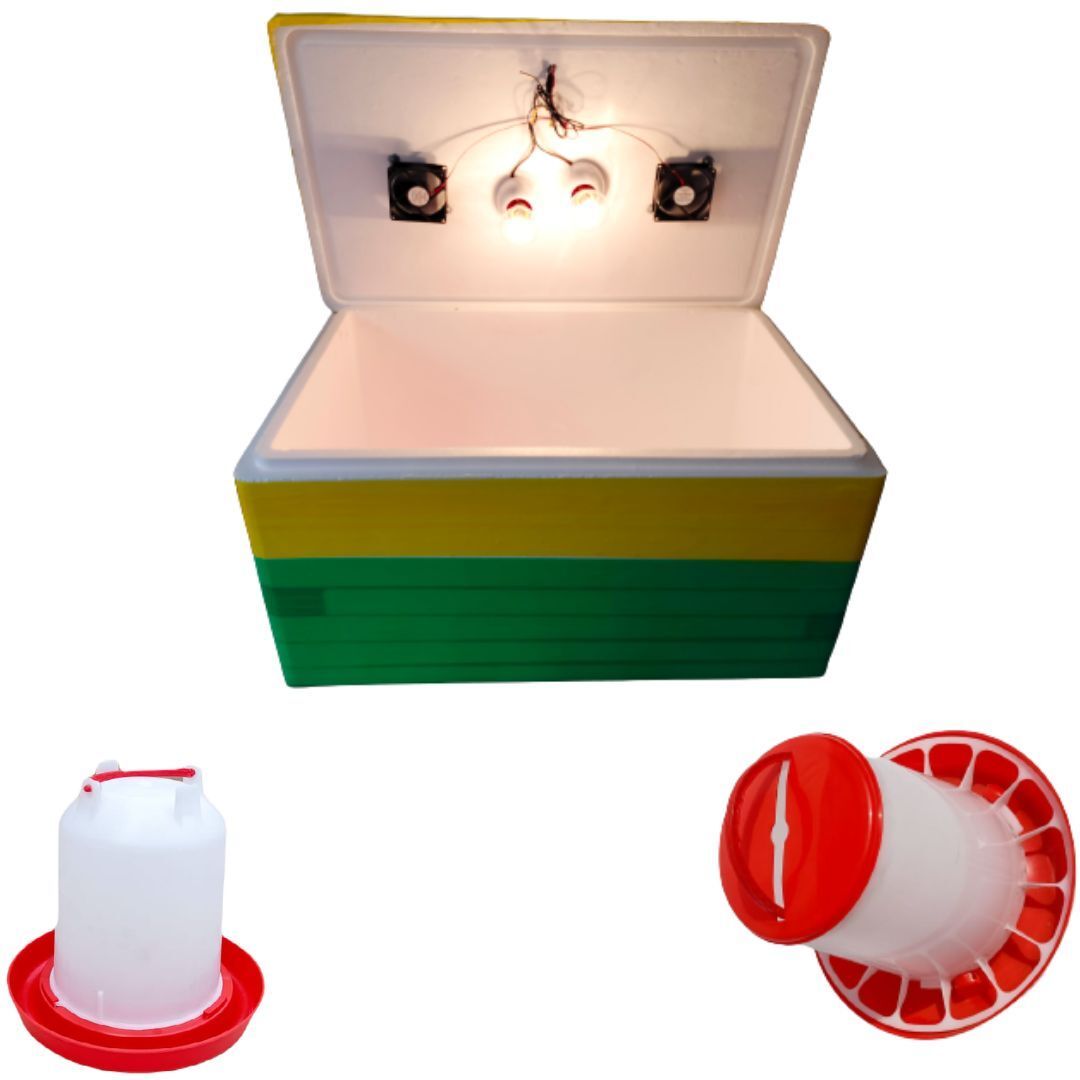 humbe&co 1.5 kg feeder 1.5 ltr drinker and 100 egg incubator EPS two holders two fan Egg Incubator-picture-22