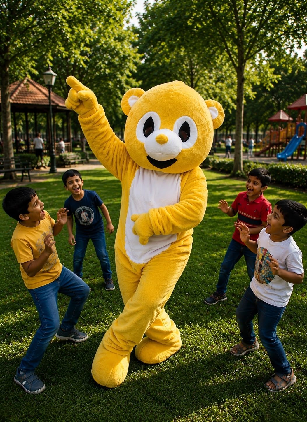 COSTUMEKING New yellow nose yellow Smart Teddy Mascot Costume 5.8 Flull Body Teddy Bear Elders Halloween Costume-picture-29